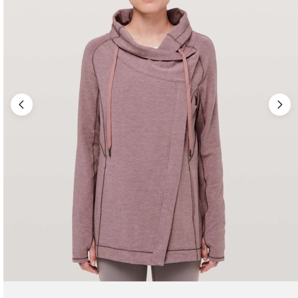 Lululemon Coast Easy Heathered Misty Merlot Wrap top coat jacket yoga Pilates 6